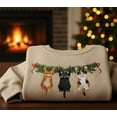 thumbnail image 1 of Christmas Cats Embroidered Sweatshirt, Funny Holiday Cat Lover Crewneck, Cozy Festive Gift for Pet Lovers, 1 of 4
