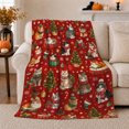 thumbnail image 1 of Christmas Cats Holiday Pattern Decorates, Festive Pet Portrait Pattern, Warm Flannel Blanket for Living Room and Reading Nook, Cat Lovers Christmas Gift, Pet Lover Home Decor, 1 of 9