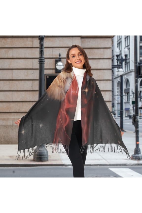 Christmas Cats Starry Sky Winter Scarf for Women Fashion Warm Long Soft Blanket Scarves Gifts