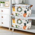 Christmas Cats and Leaves Foldable Storage Large Fabric Storage Baskets