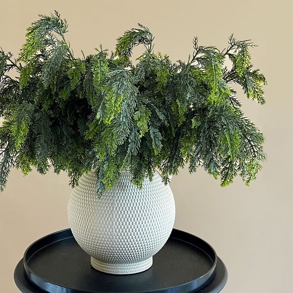 Christmas Cedar Branches, 22 Inch Artificial Cedar Greenery Picks, Realistic Faux Pine Branches for DIY Wreaths, Garlands, Mantel, Fireplace, Table Centerpieces and Indoor Outdoor Holiday Decor