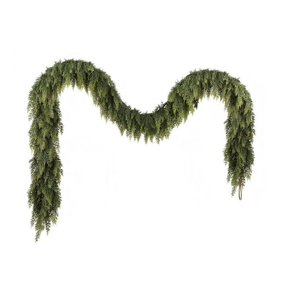 Christmas Cedar Garland 6FT Artificial Green Cedar Garland Thick Realistic Pine Needle Garland for Winter Holiday Fireplace Mantel Christmas Tree Home Decor valentines day decorations