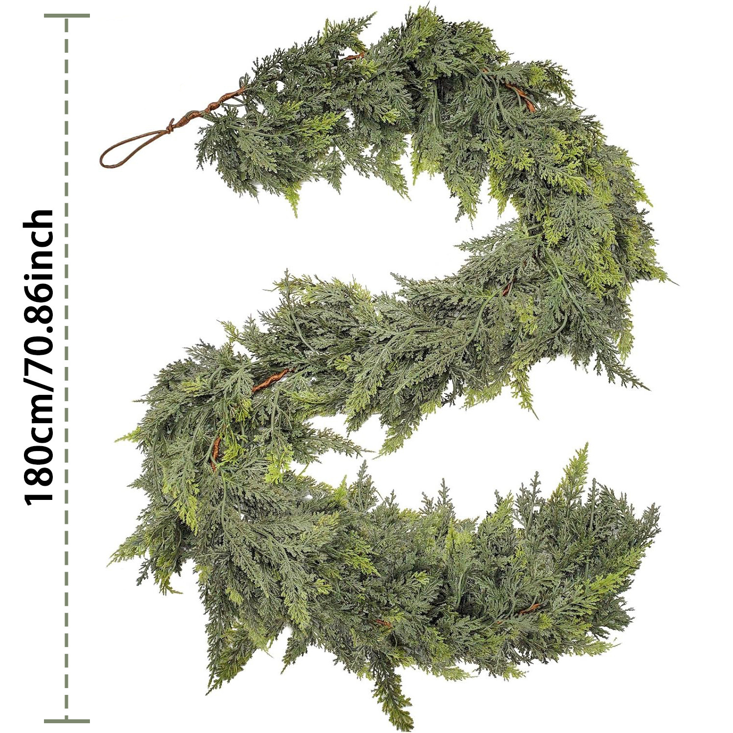 Guirlande De Noël En Cèdre Artificiel 1,80 M - Foliage Réaliste, Résistante Aux Intempéries | Décoration Intérieur/extérieur