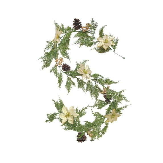 Christmas Cedar Pine Garland Mantle Fireplace Grapevine Wreath Real Touch Artificial Pine Garland Outdoor Garden Porch Decoration Winter Party favor