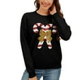 thumbnail image 1 of Christmas Celebration Sequined Women's Pullover with Candy Cane Pattern and Bows Ornament Long Sleeve Sweater, 1 of 9