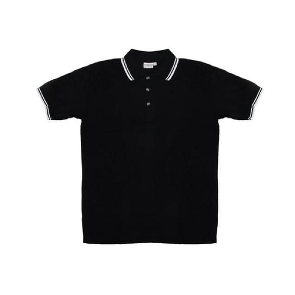 Christmas Central Men's Black Knit Pullover Golf Polo Shirt - Medium