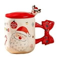 thumbnail image 1 of Christmas Ceramic Cup, Christmas Santa Mug, Holiday Personalized Tea Cup, Red Bow Handle Coffee Mug, Christmas Birthday Presents, Christmas Mug with Elk Lid, Cute Christmas Hot Chocolate Cup, 1 of 6