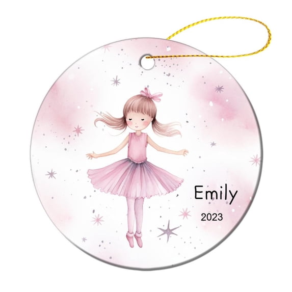 Christmas Ceramic Ornament Ballerina Girls Christmas Tree Ornaments Ballet Dancer Xmas Holiday Keepsake Christmas Tree Decoration for Woman Friend Birthday