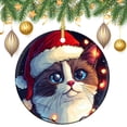 thumbnail image 1 of Christmas Ceramic Ornament Christmas Cat Ornament Keepsake Happy Winter Holiday Christmas Tree Hanging Accessories Merry Xmas for Family & Friends, 1 of 5