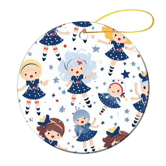 Christmas Ceramic Ornament Cute Brown Haired Cheerleader Christmas Tree Ornaments Cheerleading Competition Cheer Girl Gift Christmas Tree Decorations Xmas Gift