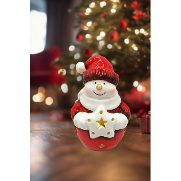 Christmas Ceramic Ornament - Jolly Snowman by Wizardi F07N7-5