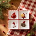 thumbnail image 1 of Christmas Ceramic Serving Dish Santa Claus Snack Appetizer Tray Dessert Platter Square Divided Serving Platter for Xmas Holiday Dining Table Decoration(C), 1 of 5