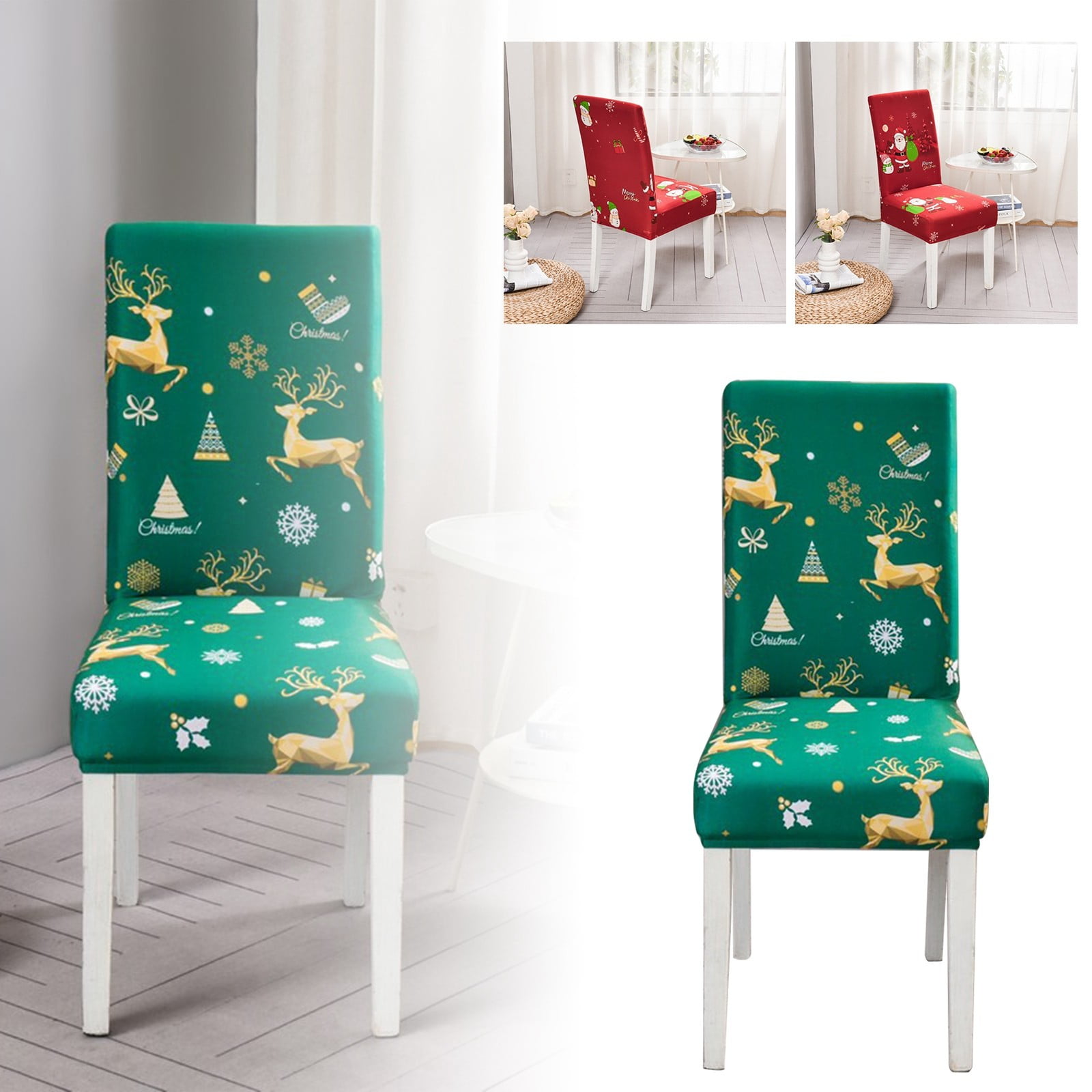 Christmas Chair Cover Stretch Chair Cover Home Hotel Restaurant Dining