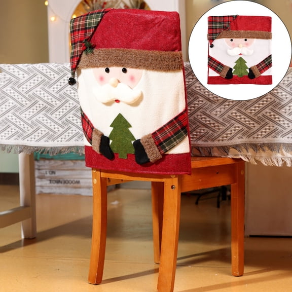 Christmas Chair Covers,Chair Covers for Dining Chairs,Christmas Chair Back Covers for Dining Room Cute Chair Cover Party Chair Covers Christmas Decorations(Santa Claus)
