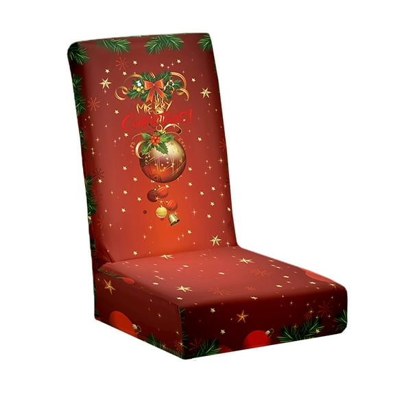 Christmas Chair Covers, Dining Chair Covers, Stretch High Back Chair Covers for Christmas Decor, Multicolor Polyester Full Cover Chair Slipcovers