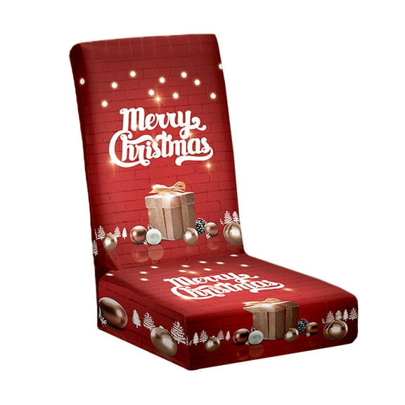 Christmas Chair Covers, Dining Chair Covers, Stretch High Back Chair Covers for Christmas Decor, Multicolor Polyester Full Cover Chair Slipcovers