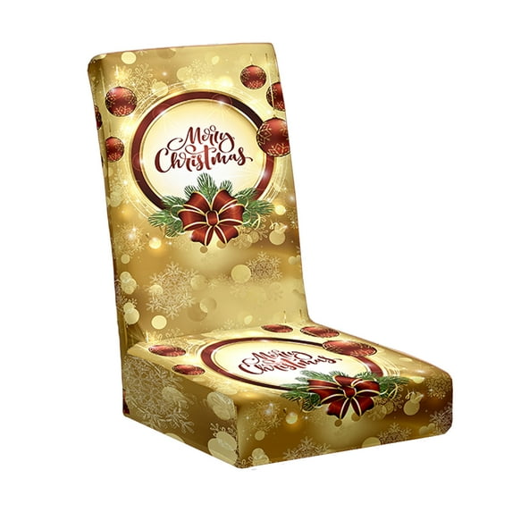 Christmas Chair Covers, Dining Chair Covers, Stretch High Back Chair Covers for Christmas Decor, Multicolor Polyester Full Cover Chair Slipcovers