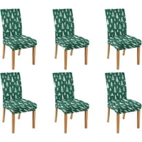 Christmas Chair Covers for Dining Room Set of 6 Green Christmas Tree Dining Chair Protectors 6 Pcs Stretch Removable Washable Chair Slipcovers 6 Pack for Winter Xmas Holiday Home and Party Decor