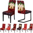 thumbnail image 1 of Christmas Chair Covers for Dining Room Set of 6 Stretch Dining Chair Covers Xmas Kitchen Chair Slipcovers Pattern Luxury Removable Washable Parson Chair Covers(6Pcs,Xmas Little Bell), 1 of 6