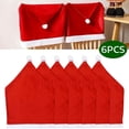 thumbnail image 1 of Christmas Chair Covers Santa Claus Red Hat Chair Slipcover Dining Chair Back Cover for Christmas Decoration 6 Pack, 1 of 6