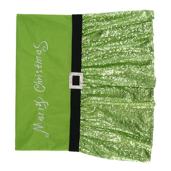 Christmas Chair Covers Sequins Elf Chair Back Covers Washable Dining Room Chair Protector Festival Home Decorations