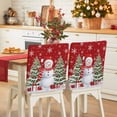 thumbnail image 1 of Christmas Chair Covers Set of 1 Red Snowman Xmas Balls Pine Tree Snowflakes Winter Chair Back Covers Stretch Removable Washable Slipcovers Protector for Dining Room Kitchen Party Decor, 1 of 5