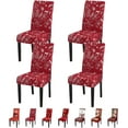 thumbnail image 1 of Christmas Chair Covers Set of 4,High Stretch Removable Washable Chair Seat Protector Cover for Christmas Decoration-Christmas Theme Decor with Snowflake(Snowman Gloves), 1 of 7