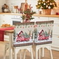 thumbnail image 1 of Christmas Chair Covers Set of 4 Snowman Truck Farm Elk Snowflakes Winter Chair Back Covers Stretch Removable Washable Slipcovers Protector for Dining Room Kitchen Party Decor, 1 of 5