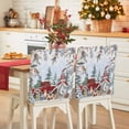 thumbnail image 1 of Christmas Chair Covers Set of 4 Xmas Gnome Truck Pine Tree Leaf Animals Blue Snow Chair Back Covers Stretch Removable Washable Slipcovers Protector for Dining Room Kitchen Party Decor, 1 of 5