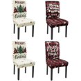 thumbnail image 1 of Christmas Chair Covers Set of 4 Xmas Tree Snowflakes Buffalo Plaid Stretch Parsons Chair Slipcovers for Winter Christmas Dining Room Decor Chair Seat Protectors(Christmas Red,4PCS), 1 of 6