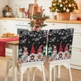 thumbnail image 1 of Christmas Chair Covers Set of 6 Dwarfs Snowflake Xmas Tree Bird Winter Black Chair Back Covers Stretch Removable Washable Slipcovers Protector for Dining Room Kitchen Party Decor, 1 of 5