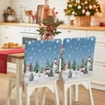 thumbnail image 1 of Christmas Chair Covers Set of 6 Snowman Christmas Tree Forest Winter Snow Blue Chair Back Covers Stretch Removable Washable Slipcovers Protector for Dining Room Kitchen Party Decor, 1 of 5