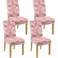 thumbnail image 1 of Christmas Chair Covers Set of 4 Pink Christmas Dining Removable Xmas Holiday Chair Slipcovers for Dining Room, Christmas Party Decoration, 1 of 6