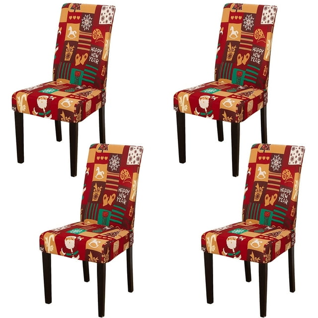 Christmas Chair Covers, Stretch Washable Christmas Chair Covers for