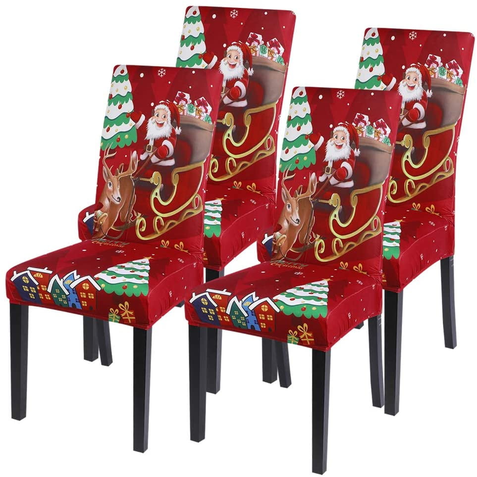 Christmas Chair Covers , Stretch Xmas Dining Room Chair Protector