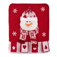 thumbnail image 1 of Christmas Chair Covers, Winter Santa Claus Snowman Elk Chair Back Protector Slipcovers Washable Red White Dining Seat for Home Hotel Kitchen Decor (Snowman), 1 of 8