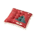 thumbnail image 1 of Christmas Chair Cushion – 15.75in Soft Seat Pad with Santa, Tree & Snowman Prints for Sofa, Office, or Dining Chair Holiday Decoration, 1 of 5