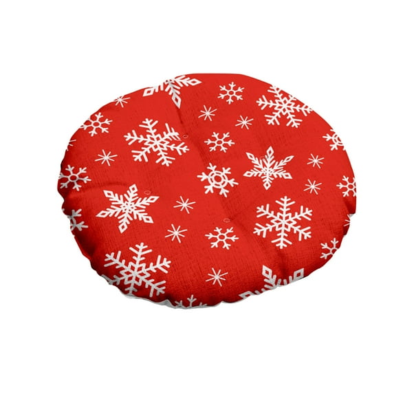 Christmas Chair Cushion – 15.75in Thickened Cotton-Filled Seat Pad, Soft Linen Cover for Winter Dining Chairs, Office, Garden, or Patio Use