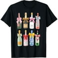 thumbnail image 1 of Christmas Champagne T-Shirt Cool Glass Coquette Bottle T-Shirt men and women can wear, black, white, gifts, 1 of 4