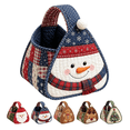 thumbnail image 1 of Christmas Character Quilted Carry Basket – DIY Fabric Storage Basket Craft Kit with Holiday Characters, Decorative Home Organizer Sewing Set, Handmade Gift Idea, 1 of 8