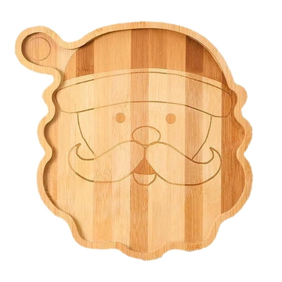 Christmas Charcuterie Board Santa Claus Platter, 2026 Large Wood Xmas Serving Tray Party Decorative, Tray Wooden Cheese Appetizer Trays Snack Food Dish for Christmas Party Supplies