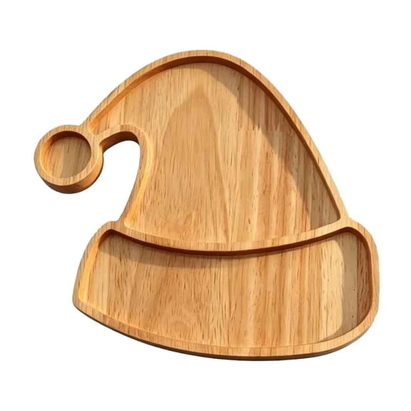 Christmas Charcuterie Board Santa Hat Wood Serving Platter Sturdy Wood Resists Cracking Ideal For Holiday Parties, Buffet Snacks, Desserts, Nuts, And Festive Table Decor For Family