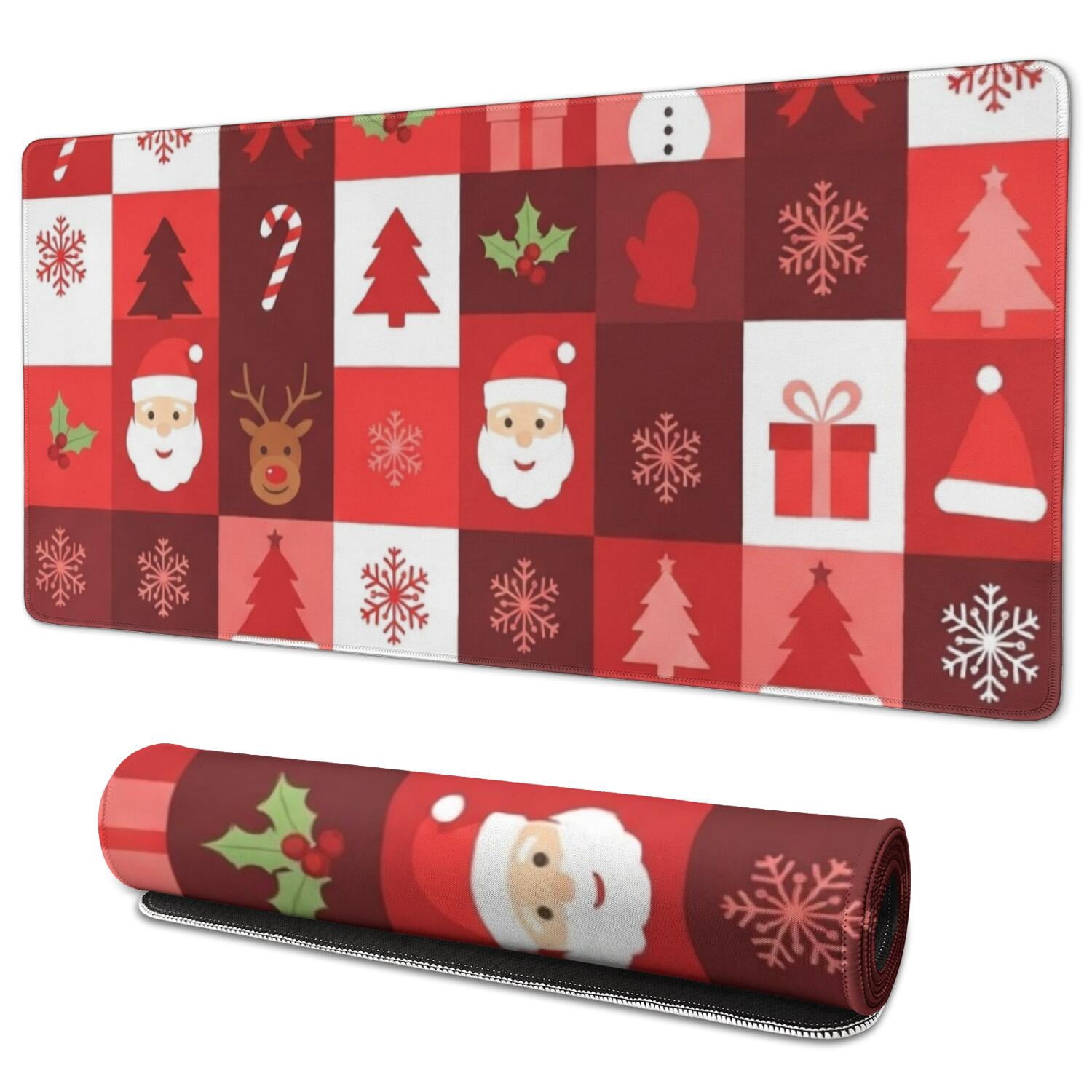Christmas Check Holiday Element Pattern Extended Large Mouse Pad, Large ...