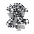 thumbnail image 1 of Christmas Checked Tree Topper, Large Toppers Bow, Black and White Plaid Buffalo Decorative Bows for Christmas Decoration, 22.83*12.99 Inches, 1 of 6