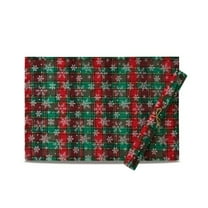 Christmas Checkered Tartan Placemats Set of 11.8x17.1 inch - Buffalo Plaid Xmas Place Mats, Heat Resistant Washable Table Mats for Dining/Parties/Holiday Decor