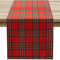 Christmas Checkered Tartan Table Runner - Red Buffalo Plaid Xmas Stain Resistant Washable Table Decoration for Dining/Parties/Holiday Decor, 13 x 90 Inch