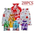 thumbnail image 1 of Christmas Cheer Drawstring Gift Bags, 2026 New Christmas Foil Gift Wrapping Sacks Pouches for Xmas, Holiday Drawstring Gift Bags Party Favor Gift Wrapping Bags Bulk, 28PCS, 1 of 4