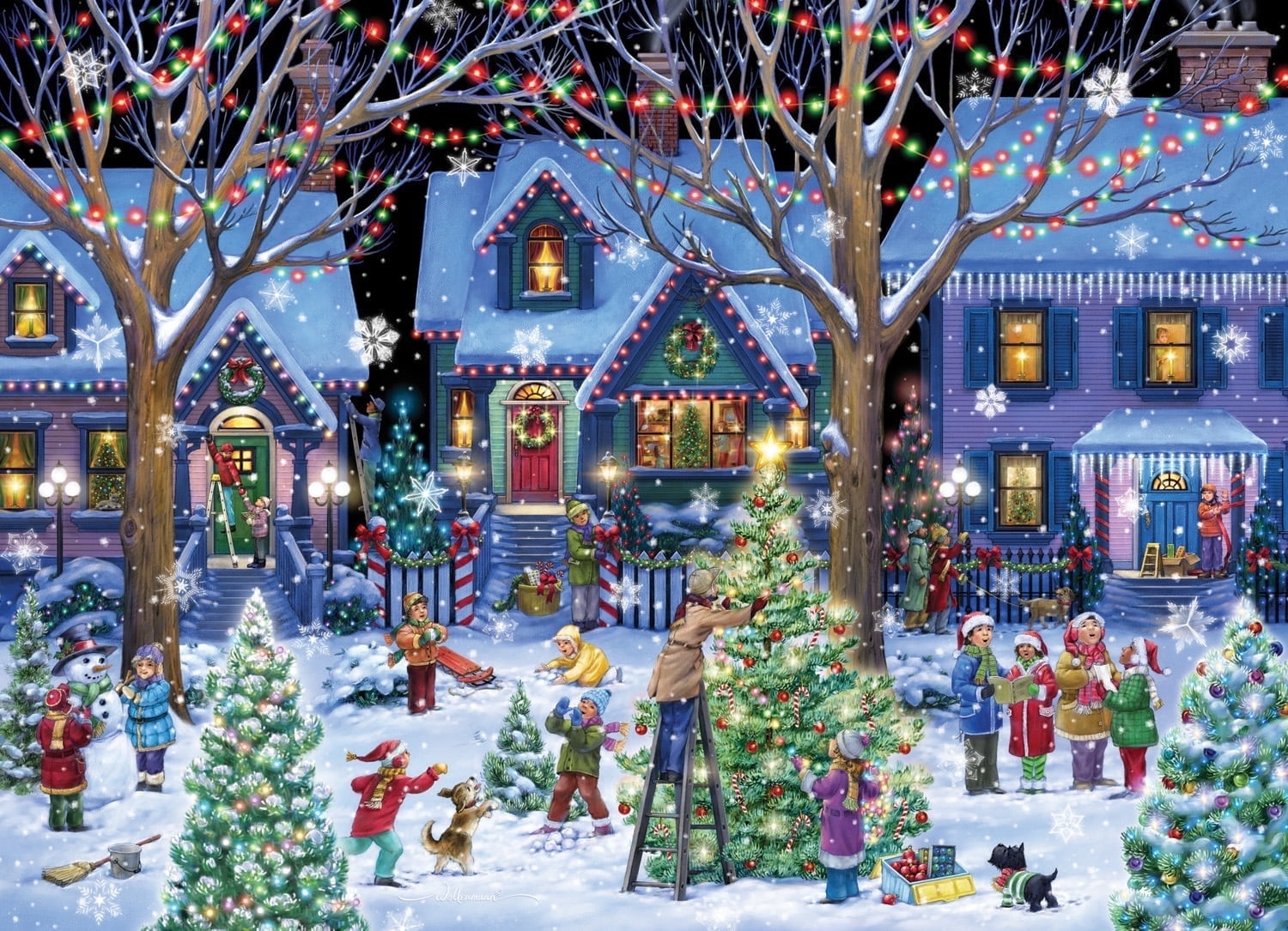 Christmas Cheer Jigsaw Puzzle Advent Calendar 1000 Pieces by Vermont Christmas Company - 24 Puzzle Sections to Complete - Count Down to Christmas Each Day in December