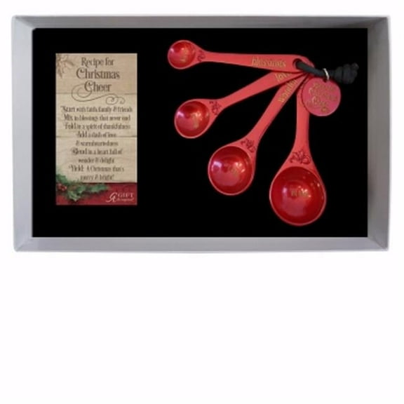 Christmas Cheer Measuring Spoons, Red - Set of 4