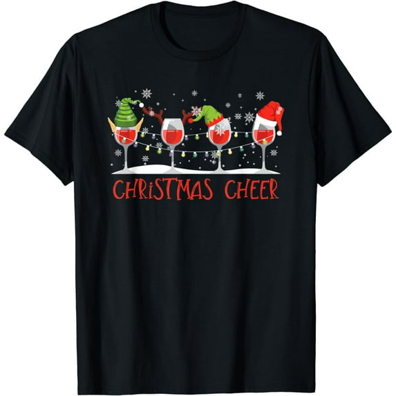 Christmas Cheer Red Wine Humorous Funny T-Shirt Gift